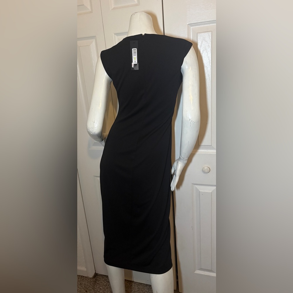Donna Karan Black Ruched Midi Dress - Picture 10 of 12